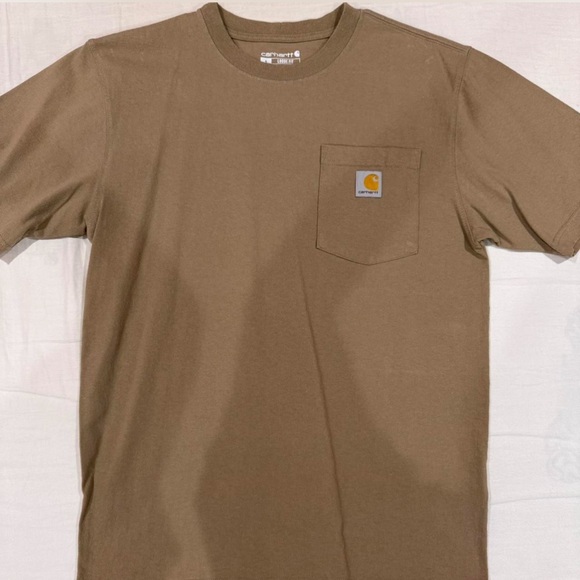 Tan Carhartt short sleeve pocket tee - Picture 1 of 2